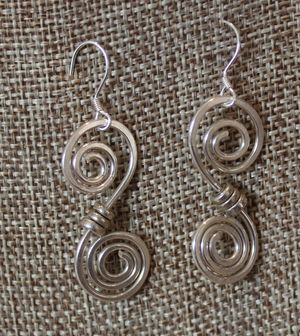Double Spiral Silver-filled Earrings