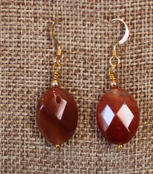 Red Agate and GF Earrings