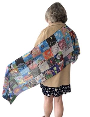 2024 Teen Mural Chiffon Scarf 