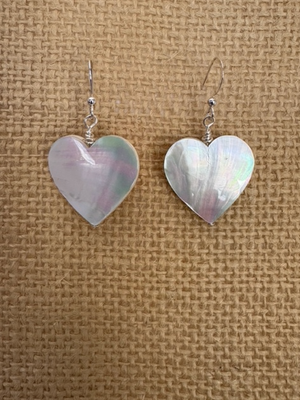 Heart-shaped Mother of Pearl Earrings