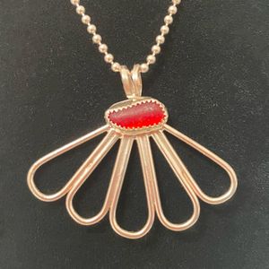 Rare Red Sea Glass Petal Necklace