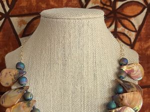 Shell & Druzy Necklace Gold Fill