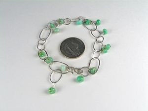 Fine Silver Loops with Peru Blue Opal Bracelet