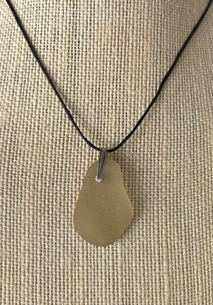 Peach-Beige Beach Glass Necklace