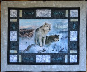 Raffle Ticket for Wolves Quilt Blanket made by Peggy Bucholz & Donna Dunn