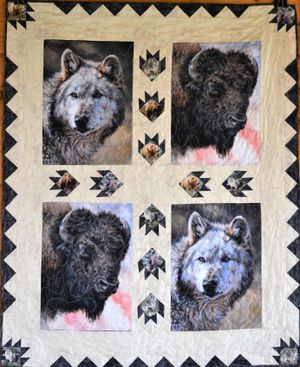 Raffle Ticket for Wolf/Bison Quilt Blanket made by Peggy Bucholz
