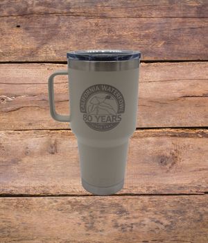 80th Anniversary Yeti 30oz Travel Mug Taupe