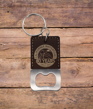 80th Anniversary Leather keychain with bottle opener
