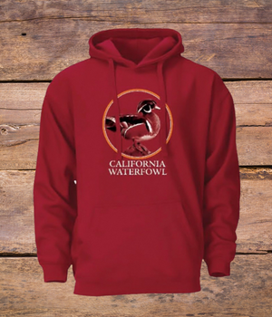 California Waterfowl Men's Cardinal Red Wood Duck Hoody