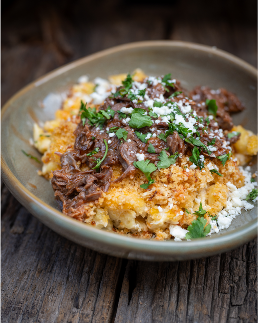 Wild Turkey Leg Birria Macaroni & Cheese — California Waterfowl