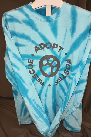 Adopt Foster Rescue - Turquoise Tie Dye - Long Sleeve