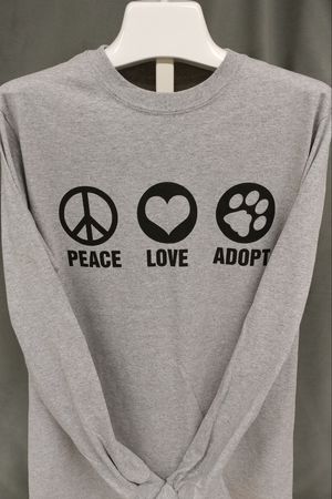 Peace Love Adopt - Gray
