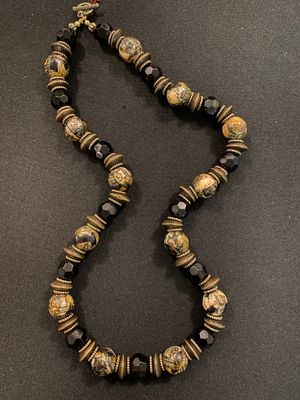 Brown & Tan Spooky Necklace by Stacy Slack
