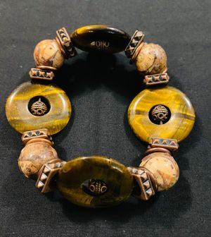 Agate/Paper Bead Bracelet by Stacy Slack