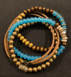 Four-piece Leather Strand Bracelet by Stacy Slack