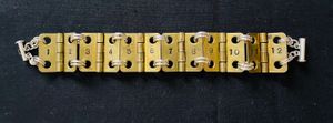 Brass Hinged 12-Step Bracelet