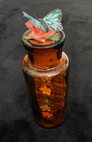 Brown Whimsy Bottle with Flowers by Tim Ray Fisher