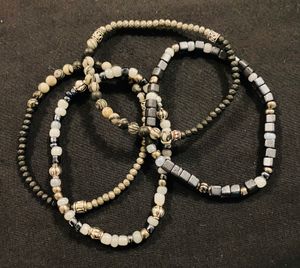 Single Strand Grey/White/Black Beaded Bracelet by Stacy Slack