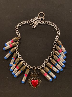 Red/White/Blue Heart Eraser Necklace by Pencil Lady