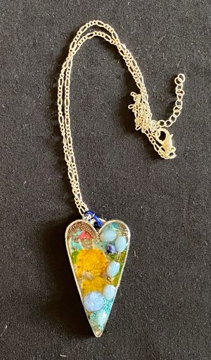 Resin Heart Necklace by Amy Marks