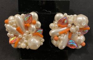 Coral and Pearl Earrings (post)