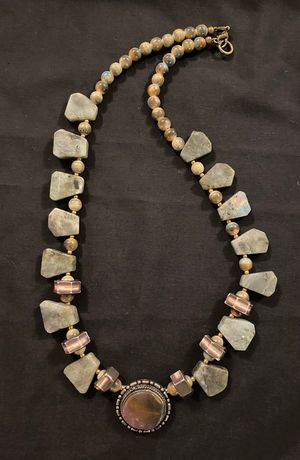 Agate Necklace - Brown with Green by Stacy Slack