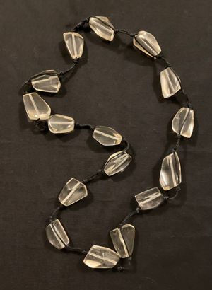 Clear Lucite Necklace on Black Cord by Paula Addington