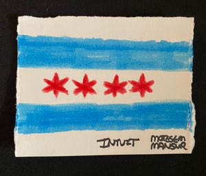Small Chicago Flag Artwork by Motesem Mansur