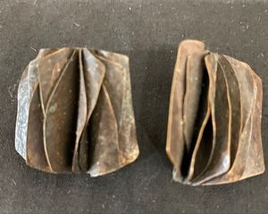 Vintage Ruffled Bronze Post Earrings