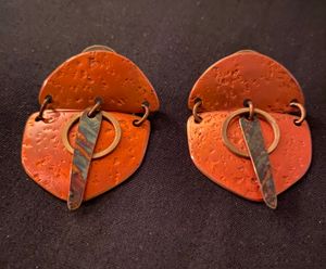 Vintage Copper/Brass Mixed Media Earrings