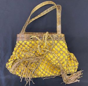 Vintage Fabric/Python Handbag