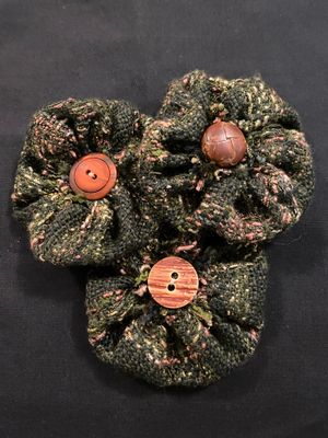 Woven Flower Button Pin by Susann Craig