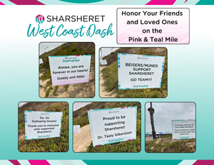 Pink & Teal Mile Signs