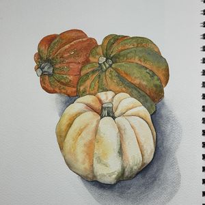 Watercolor Class: A Trio of Pumpkins