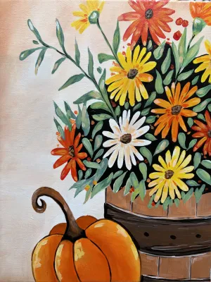 Harvest in Bloom Beginner Acrylic Painting on Canvas