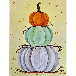 Fall Pumpkins on Canvas