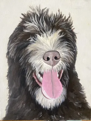 Paint your Pet Paint & Sip ; A beginner acrylic painting on canvas