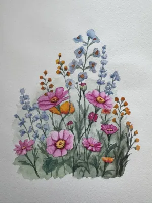 Watercolor Flower Fields