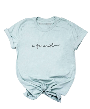 Feminist Blue Short Sleeve Shirt