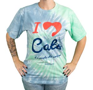 Aqua Swirl Tie-Dye T-Shirt Love Cats
