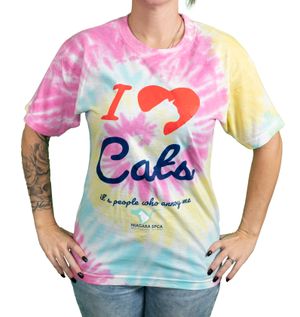Sherbert Swirl Tie-Dye T-Shirt Love Cats
