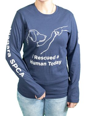 Navy Long Sleeve - I Rescued A Human Shirt