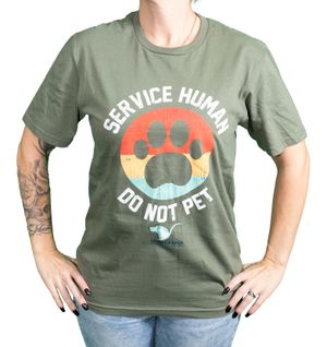 Service Human - Do Not Pet T-Shirt (Military Green)
