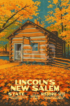 Lincoln's New Salem 20x30 Poster (Preorder)