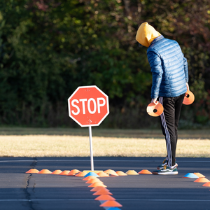 Practice traffic signs and cones