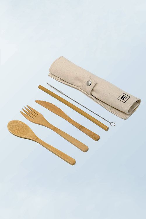PR Reusable Bamboo Cutlery Set