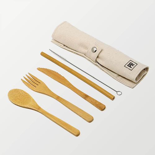 PR Reusable Bamboo Cutlery Set