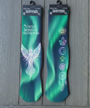 Agape Divine Angel & Aurora Borealis Socks