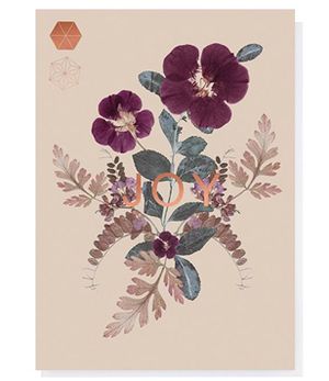 Greeting Card - JOY Plum Leaves