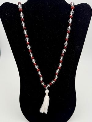 Quartz Crystal and Rosewood Mala